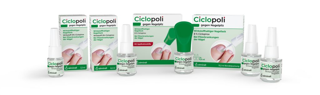 Umverpackungen und Flaschen von Ciclopoli® Nagellack.